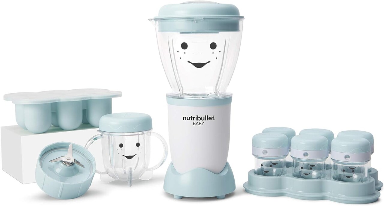 NBY-50100 Baby Complete Food-Making System, 32-oz, White, Blue, and Clear